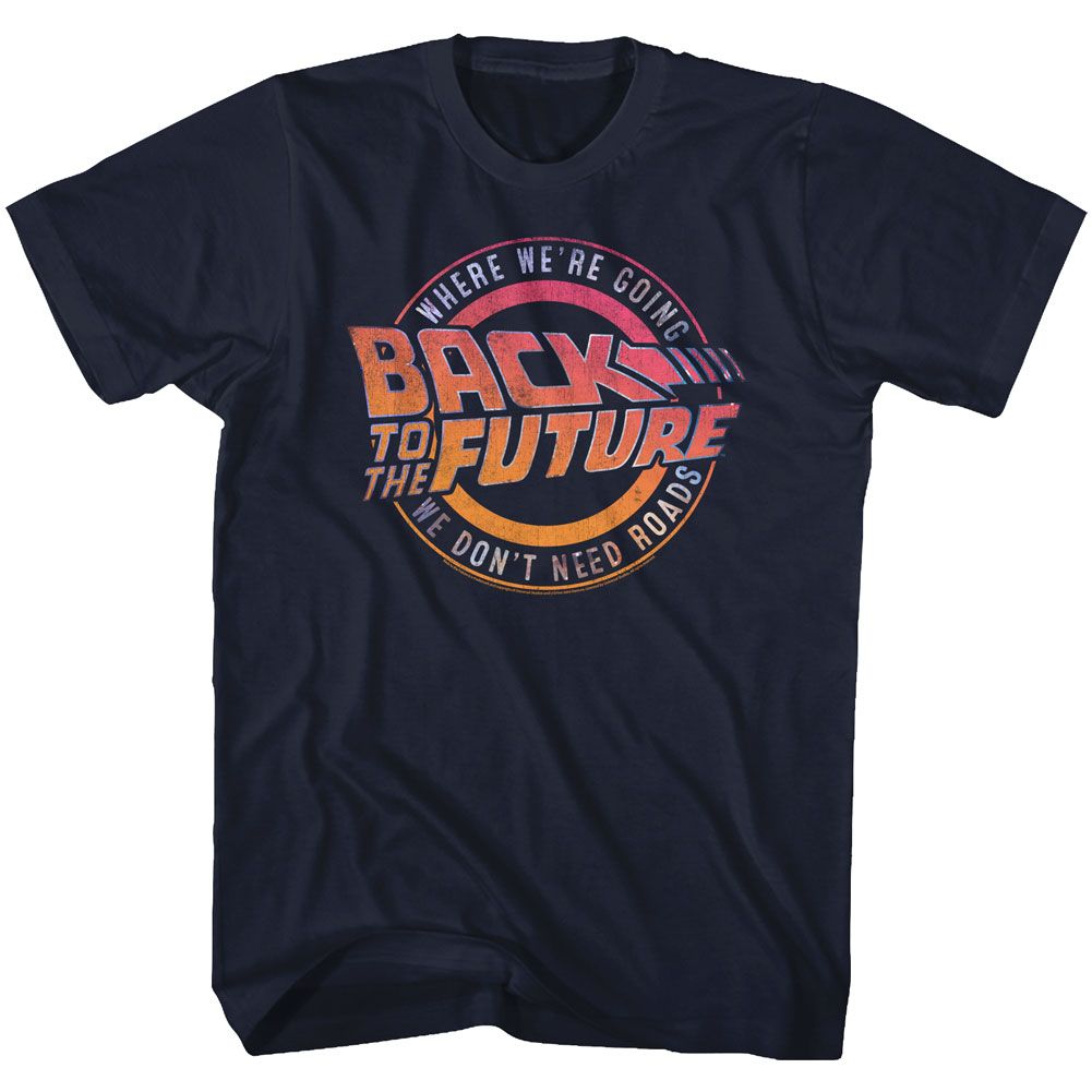 BACK TO THE FUTURE-LOGO&QUOTE-NAVY ADULT S/S TSHIRT