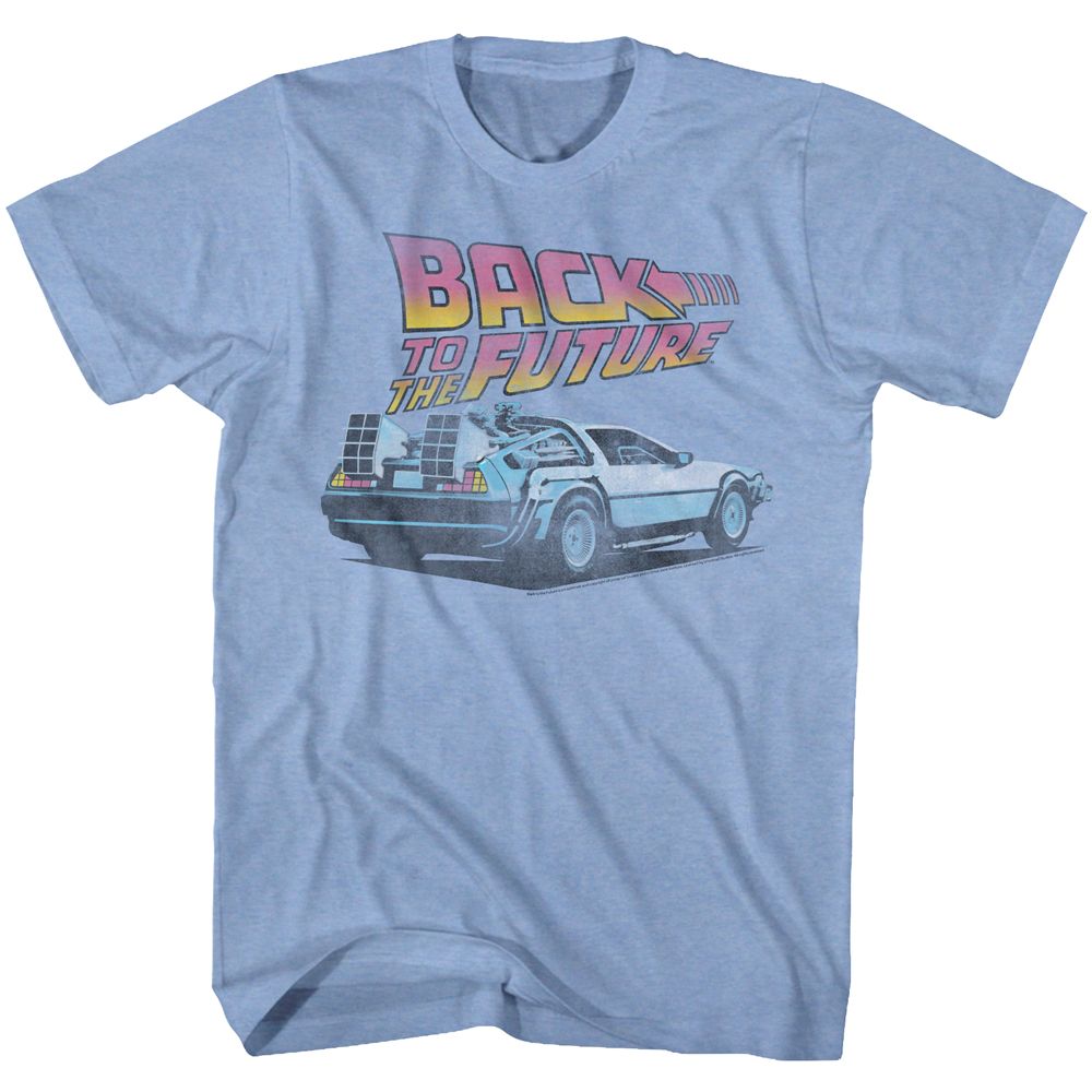 BACK TO THE FUTURE-FUTURE-LIGHT BLUE HEATHER ADULT S/S TSHIRT