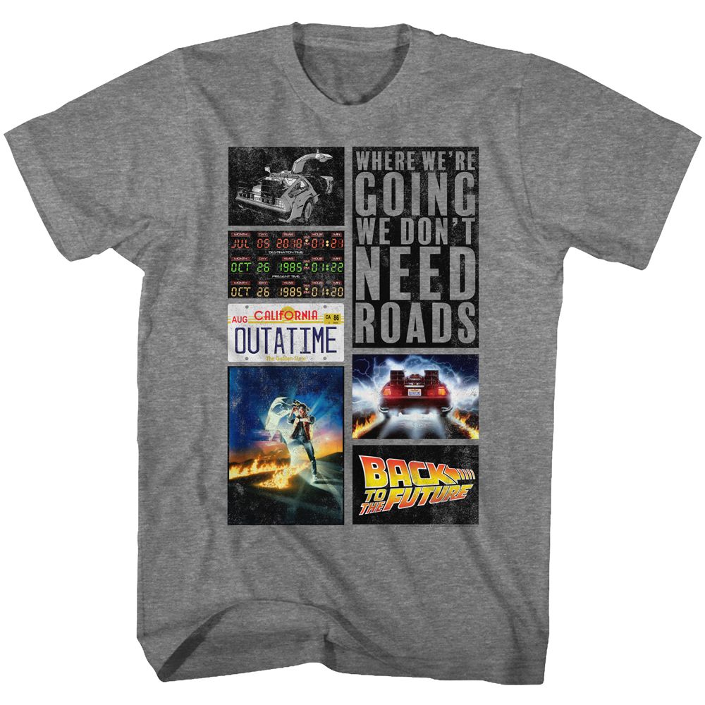 BACK TO THE FUTURE-FUTURE HITS-GRAPHITE HEATHER ADULT S/S TSHIRT