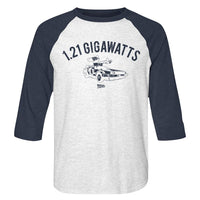 Thumbnail for BACK TO THE FUTURE-121 GW-WHITE HEATHER/VINTAGE NAVY ADULT 3/4 SLEEVE RAGLAN