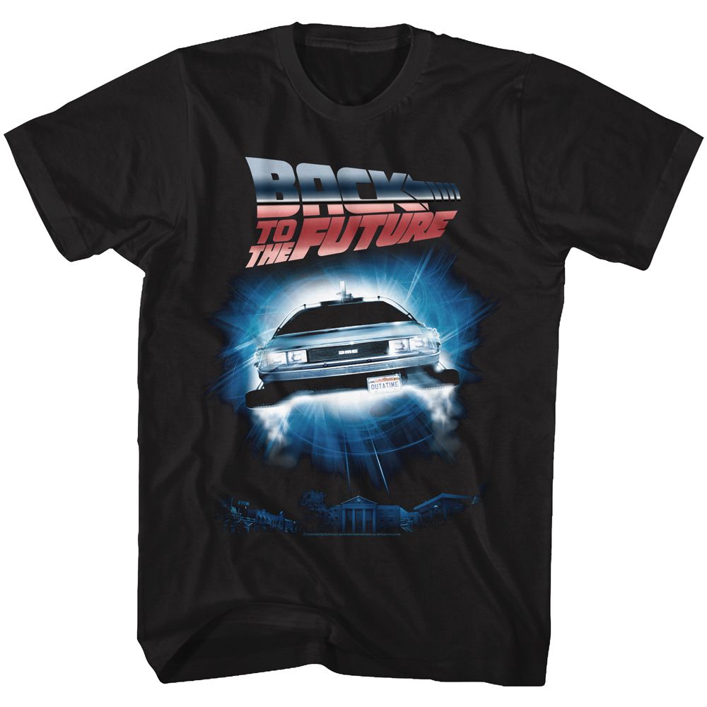 BACK TO THE FUTURE-BACKTOTHEFUTURE-BLACK ADULT S/S TSHIRT