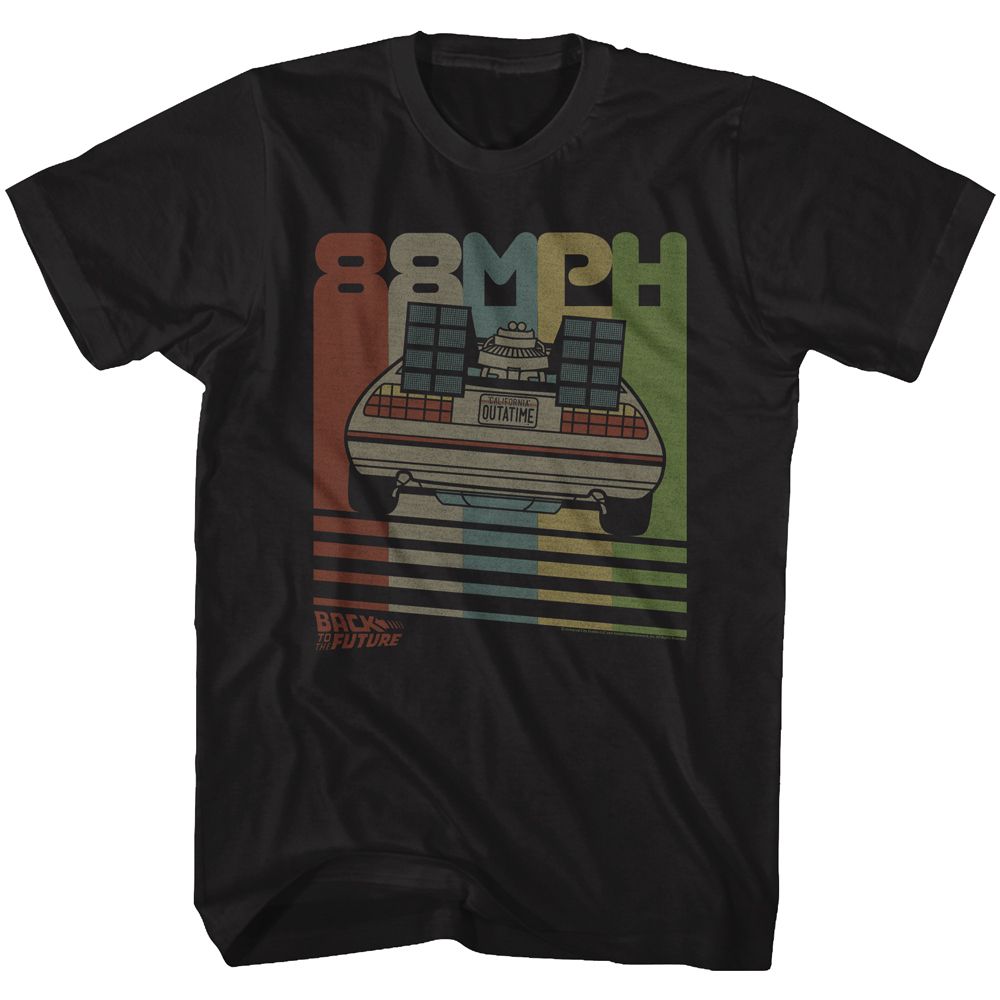 BACK TO THE FUTURE-RETRO-BLACK ADULT S/S TSHIRT
