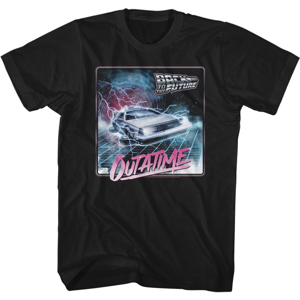 BACK TO THE FUTURE-OUTATIME-BLACK ADULT S/S TSHIRT