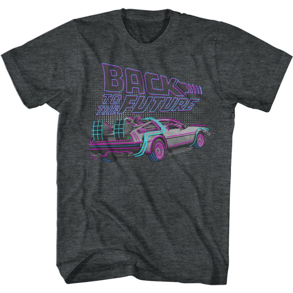 BACK TO THE FUTURE-HIGH LIGHTS-BLACK HEATHER ADULT S/S TSHIRT