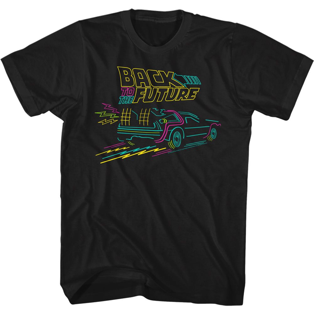 BACK TO THE FUTURE-NEONFUTURE-BLACK ADULT S/S TSHIRT
