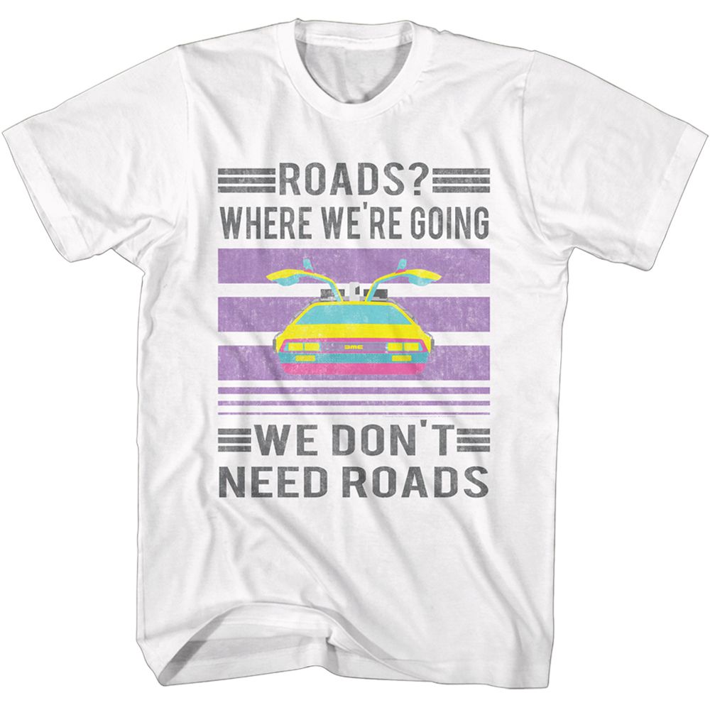 BACK TO THE FUTURE-RETRO-WHITE ADULT S/S TSHIRT