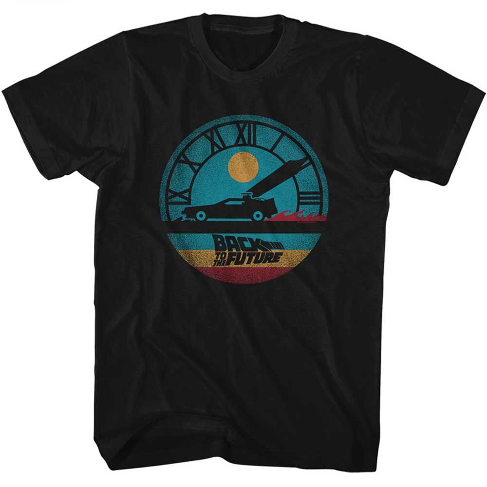 BACK TO THE FUTURE-BACK TO THE FUTURE CIRCULAR TIME-BLACK ADULT S/S TSHIRT
