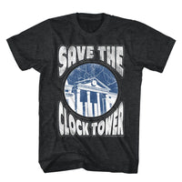 Thumbnail for BACK TO THE FUTURE-BTTF SAVE CLOCKTOWER-BLACK HEATHER ADULT S/S TSHIRT