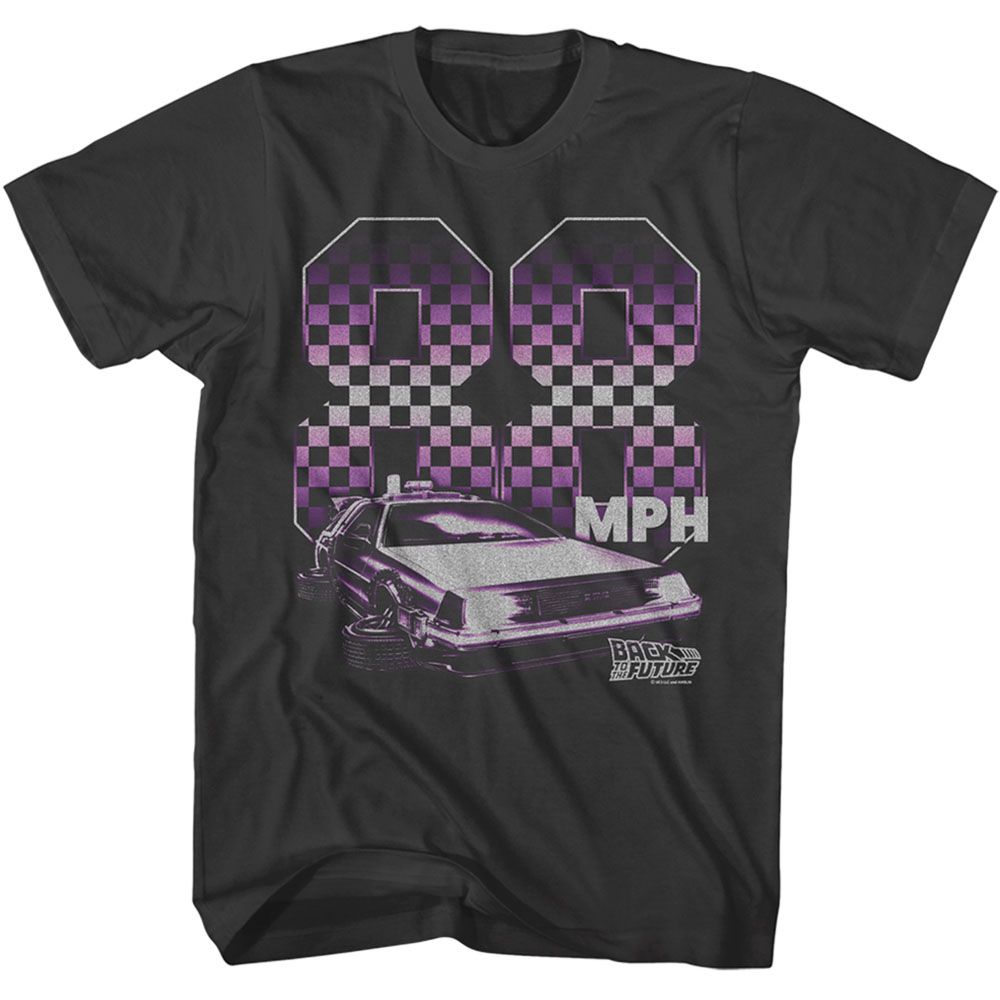 BACK TO THE FUTURE-BACK TO THE FUTURE 88 CHECKERS-SMOKE ADULT S/S TSHIRT