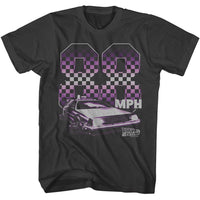 Thumbnail for BACK TO THE FUTURE-BACK TO THE FUTURE 88 CHECKERS-SMOKE ADULT S/S TSHIRT