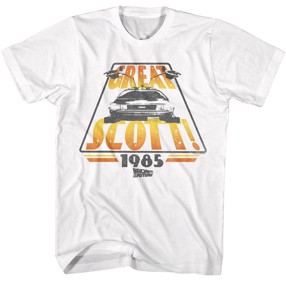 BACK TO THE FUTURE-BACK TO THE FUTURE GREAT SCOTT 1985-WHITE ADULT S/S TSHIRT