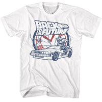 Thumbnail for BACK TO THE FUTURE-BACK TO THE FUTURE CLOCK AND LIGHTNING-WHITE ADULT S/S TSHIRT