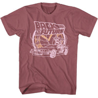 Thumbnail for BACK TO THE FUTURE-BTTF CLOCK AND LIGHTNING-ROUGE ADULT S/S TSHIRT