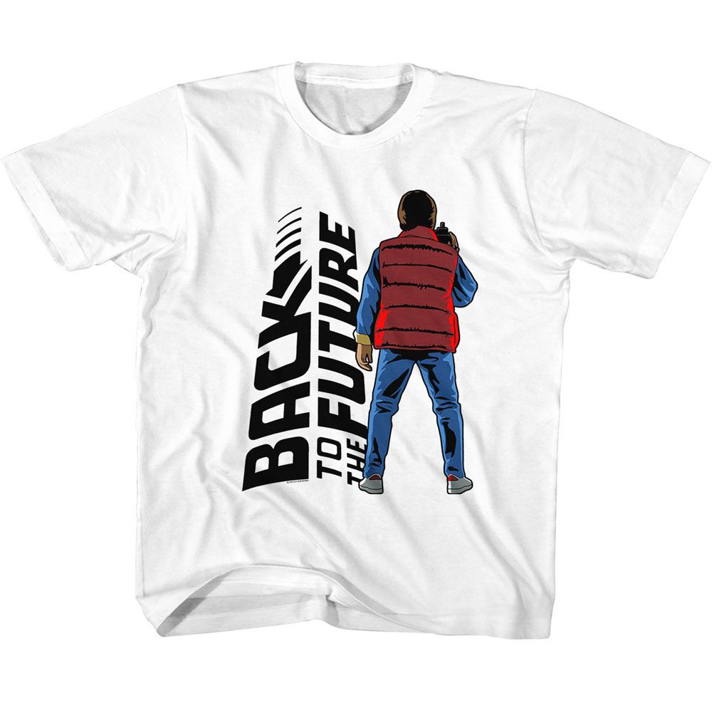 BACK TO THE FUTURE-BTTF BACK TO BACK-WHITE YOUTH S/S TSHIRT