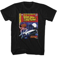 Thumbnail for BACK TO THE FUTURE-BTTF COMIC COVER-BLACK ADULT S/S TSHIRT