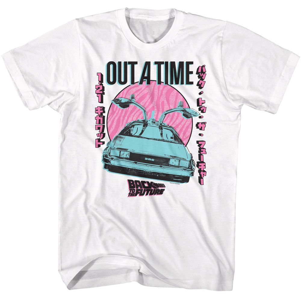 BACK TO THE FUTURE-BTTF OUTATIME PASTEL-WHITE ADULT S/S TSHIRT