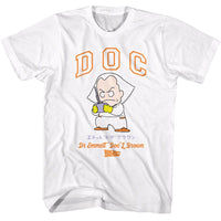 Thumbnail for BACK TO THE FUTURE-BTTF DOC CARTOON CHARACTER-WHITE ADULT S/S TSHIRT