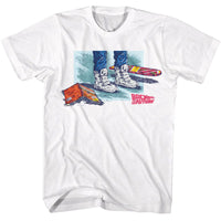 Thumbnail for BACK TO THE FUTURE-BTTF SHOES COMIC HOVERBOARD-WHITE ADULT S/S TSHIRT