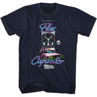 Thumbnail for BACK TO THE FUTURE-BTTF POWERED BY FLUX CAPACITOR-NAVY ADULT S/S TSHIRT