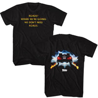 Thumbnail for BACK TO THE FUTURE-BTTF ROADS FRONT AND BACK 2-BLACK ADULT S/S TSHIRT
