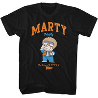 Thumbnail for BACK TO THE FUTURE-BTTF MARTY CARTOON CHARACTER-BLACK ADULT S/S TSHIRT