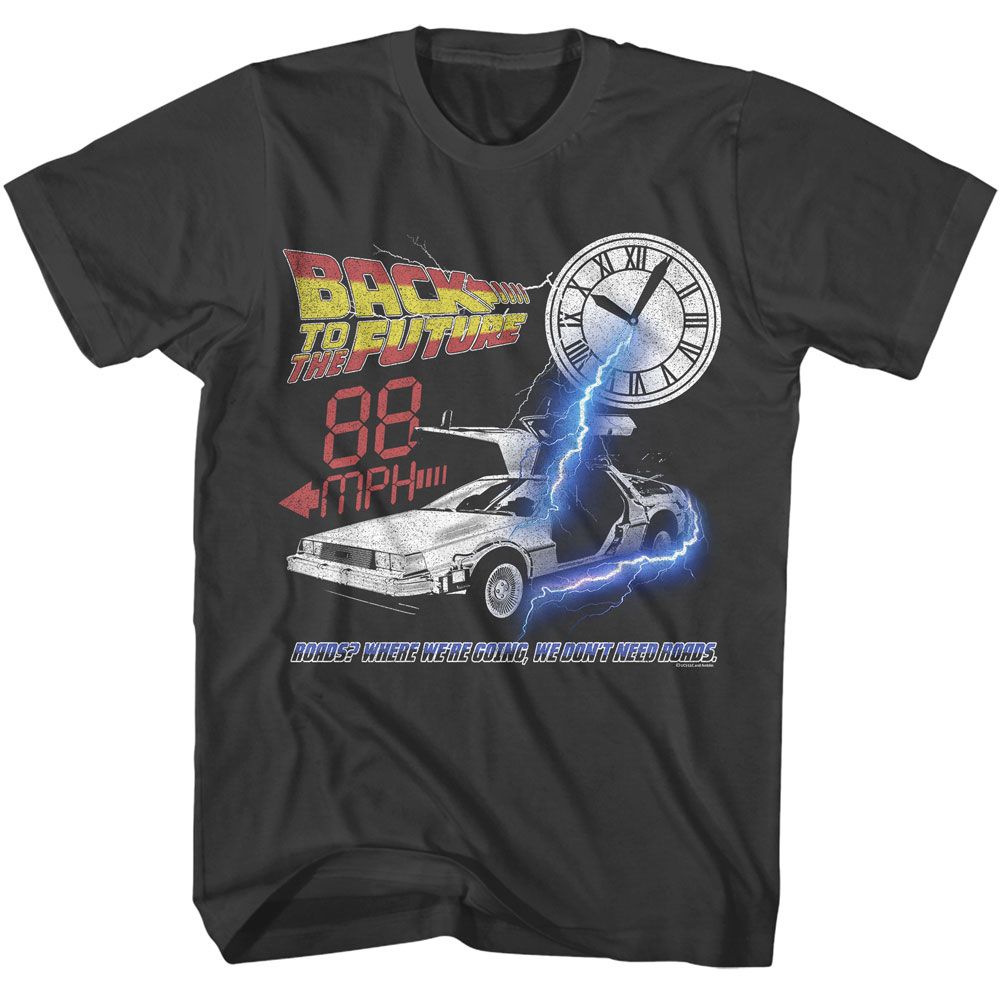 BACK TO THE FUTURE-BTTF WHERE WERE GOING-SMOKE ADULT S/S TSHIRT