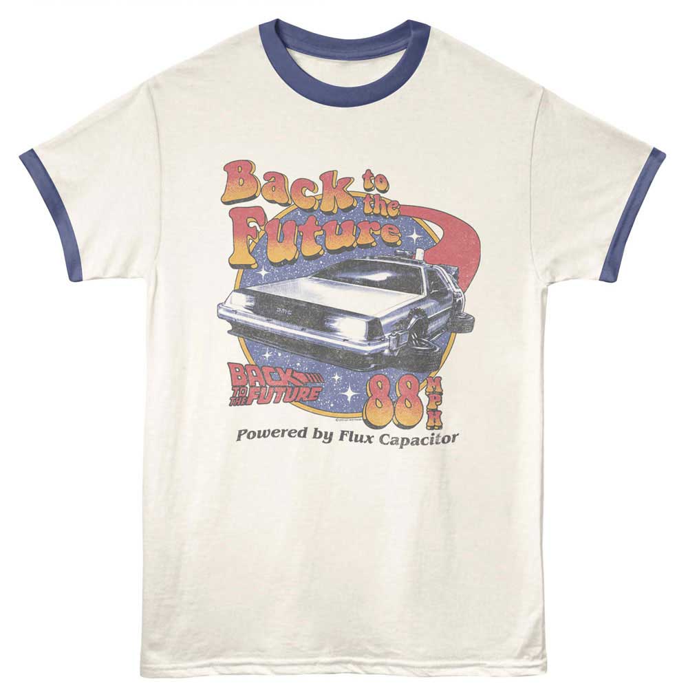 Back To The Future - BTTF Stars Retro Font Ringer Tee