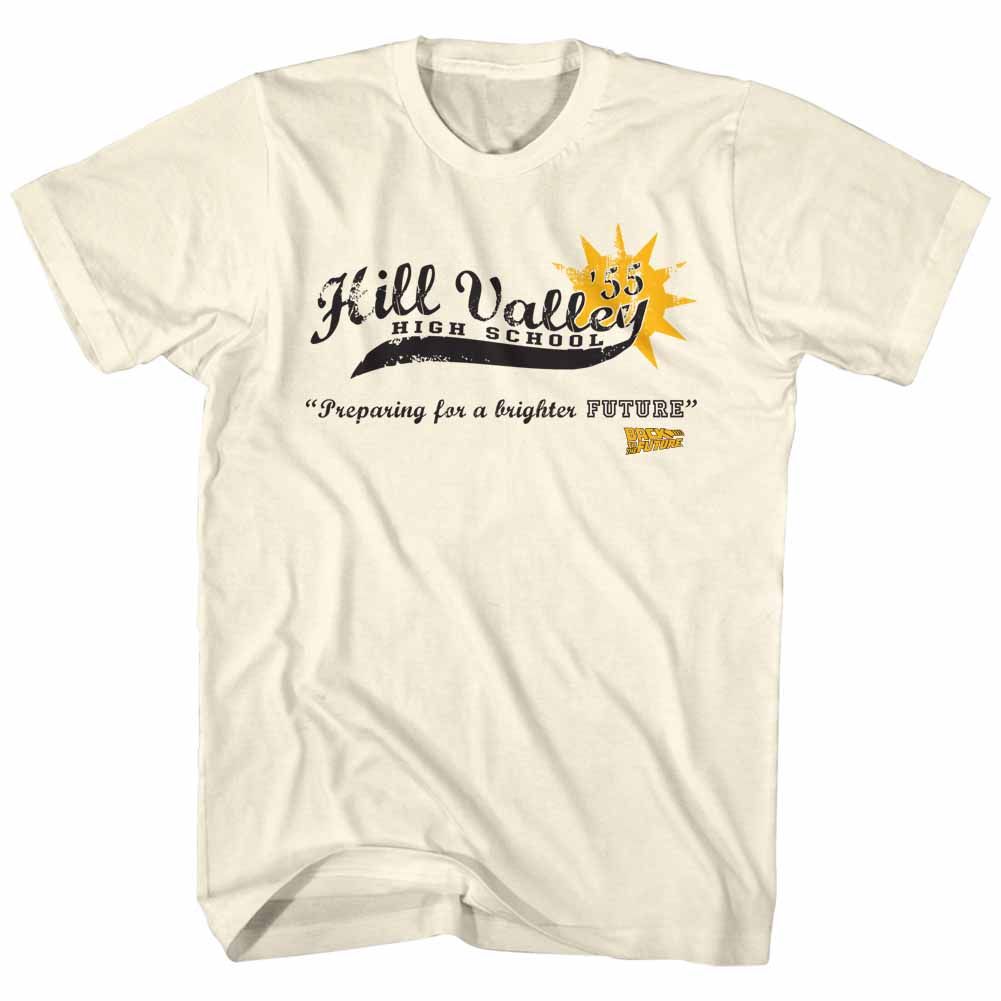 BACK TO THE FUTURE-HILL VALLEY HIGH 55-NATURAL ADULT S/S TSHIRT