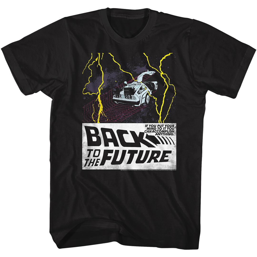BACK TO THE FUTURE-IN SPACE-BLACK ADULT S/S TSHIRT