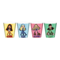 Thumbnail for Bratz Airbrush Sparkle  4pc 1.5oz Plastic Mini Cup Set – 24 pc ppk ($3.50 each)
