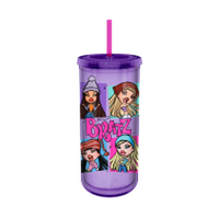 Thumbnail for Bratz Four Square Logo  20oz Plastic Tall Cold Cup w/ Lid and Straw – 12 pc ppk ($5.25 each)