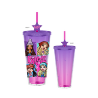 Thumbnail for Bratz Four Square Logo  24oz Plastic Cold Cup w/ Lid and Topper Straw – 12 pc ppk ($6.50 each)
