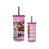 Thumbnail for Bratz Girlz Rhinestone Lid 20oz Plastic Tall Cold Cup w/ Lid and Straw – 12 pc ppk ($6.50 each)