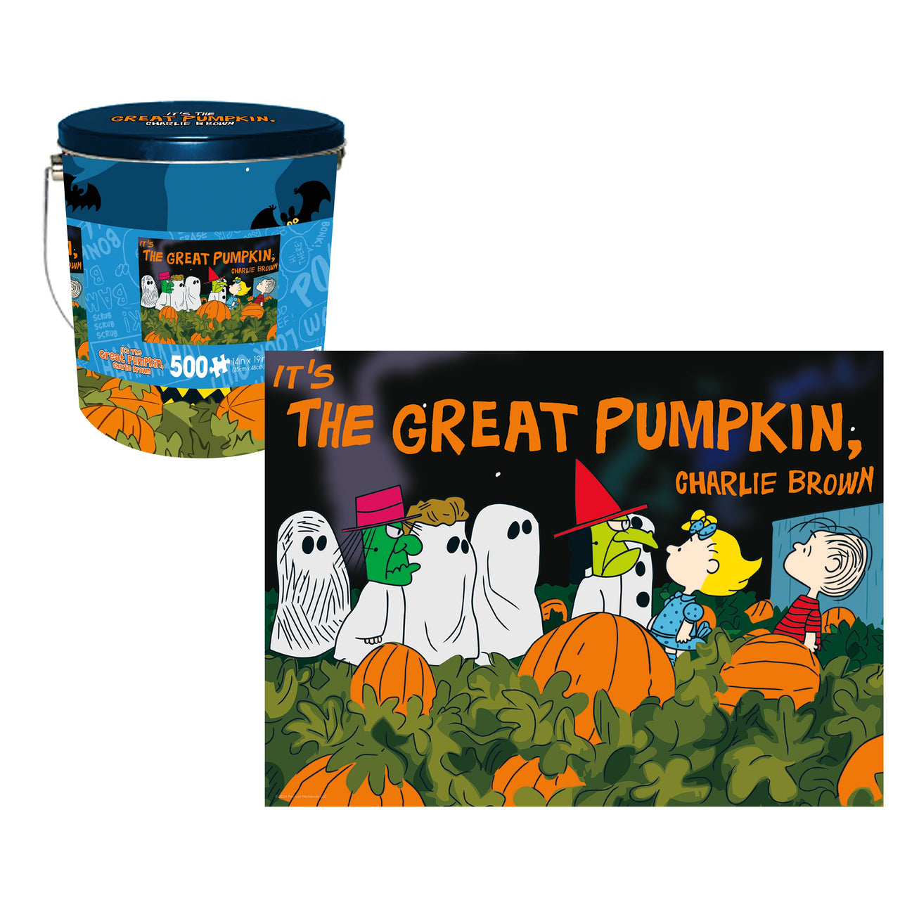 Peanuts Great Pumpkin 500 Piece Jigsaw Puzzle in Tin Bucket – 3 PC PPK