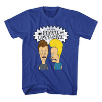 Thumbnail for BEAVIS AND BUTTHEAD-THE BOYS AND LOGO-ROYAL ADULT S/S TSHIRT