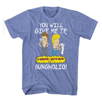 Thumbnail for BEAVIS AND BUTTHEAD-GIVE ME TP-LIGHT BLUE HEATHER ADULT S/S TSHIRT