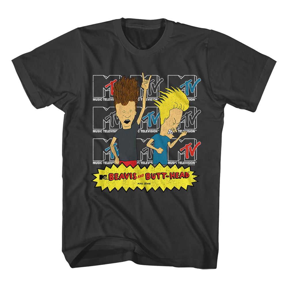 BEAVIS AND BUTTHEAD-LOGOS-SMOKE ADULT S/S TSHIRT