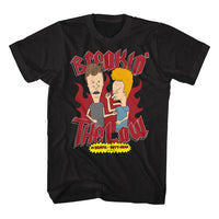 Thumbnail for BEAVIS AND BUTTHEAD-BREAKIN THE LAW-BLACK ADULT S/S TSHIRT