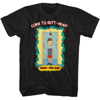 Thumbnail for BEAVIS AND BUTTHEAD-UNDER MISTLETOE-BLACK ADULT S/S TSHIRT
