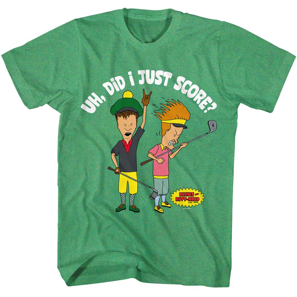 BEAVIS AND BUTTHEAD-BEAVIS AND BUTTHEAD DID I JUST SCORE-KELLY HEATHER ADULT S/S TSHIRT