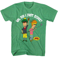 Thumbnail for BEAVIS AND BUTTHEAD-BEAVIS AND BUTTHEAD DID I JUST SCORE-KELLY HEATHER ADULT S/S TSHIRT