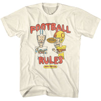 Thumbnail for BEAVIS AND BUTTHEAD-BEAVIS AND BUTTHEAD FOOTBALL RULES-NATURAL ADULT S/S TSHIRT