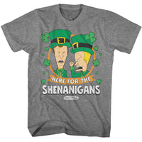 Thumbnail for BEAVIS AND BUTTHEAD-BEAVIS AND BUTTHEAD SHENANIGANS-GRAPHITE HEATHER ADULT S/S TSHIRT