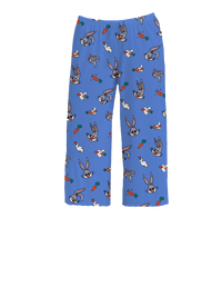 Thumbnail for Briefly Kids Bugs Bunny Blue Pajama Pants featuring playful all-over prints of Bugs Bunny, carrots, and Looney Tunes-themed graphics on a vibrant blue background – Warner Bros. Discovery.