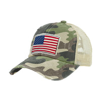 Thumbnail for American Flag Vintage Distressed Trucker Adult Hat