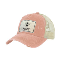 Thumbnail for BRIEF INSANITY Bee Positive Vintage Distressed Trucker Adult Hat