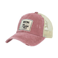 Thumbnail for BRIEF INSANITY Resting Nurse Face Vintage Distressed Trucker Adult Hat