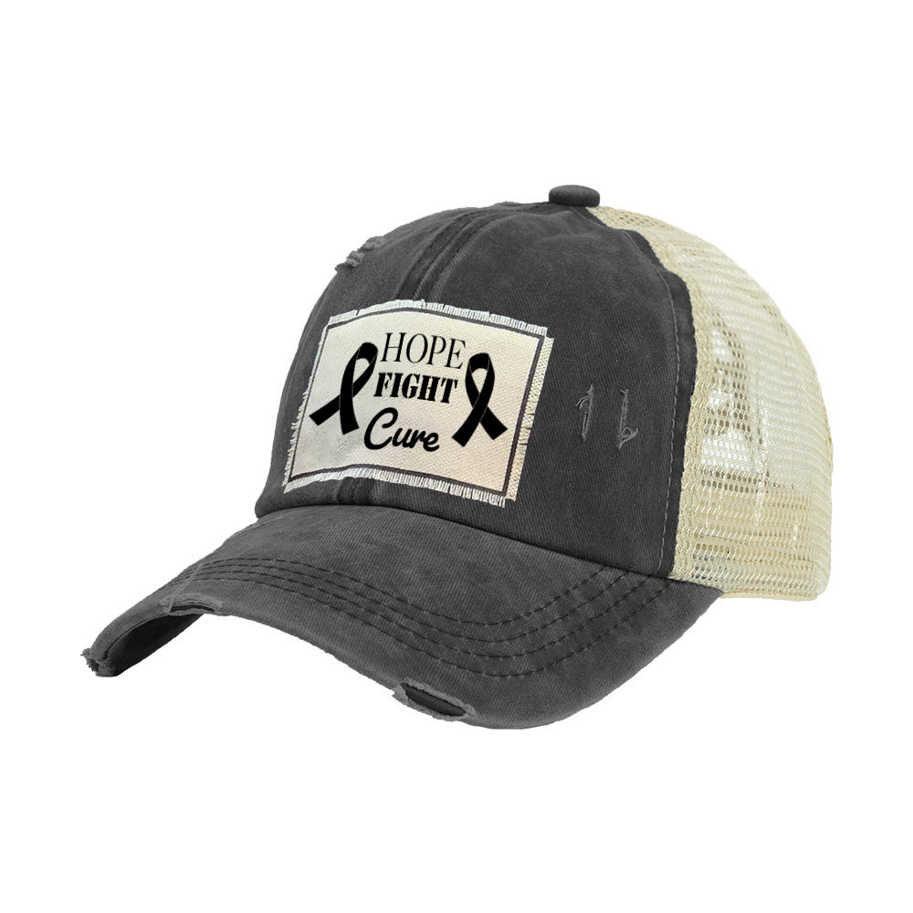 BRIEF INSANITY Hope Fight Cure Vintage Distressed Trucker Adult Hat