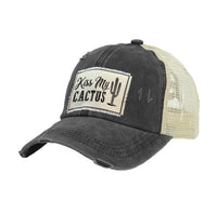 Thumbnail for BRIEF INSANITY Kiss My Cactus Vintage Distressed Trucker Adult Hat