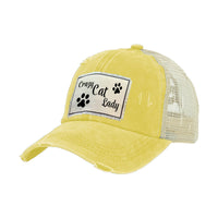 Thumbnail for Crazy Cat Lady Vintage Distressed Trucker Adult Hat